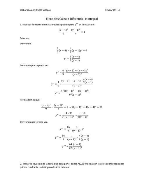 Ejercicios de calculo diferencial e integral