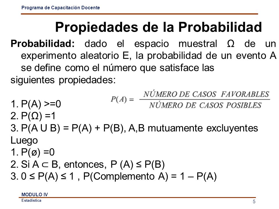 Propiedades de la Probabilidad